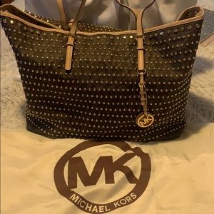Brown studded MK tote